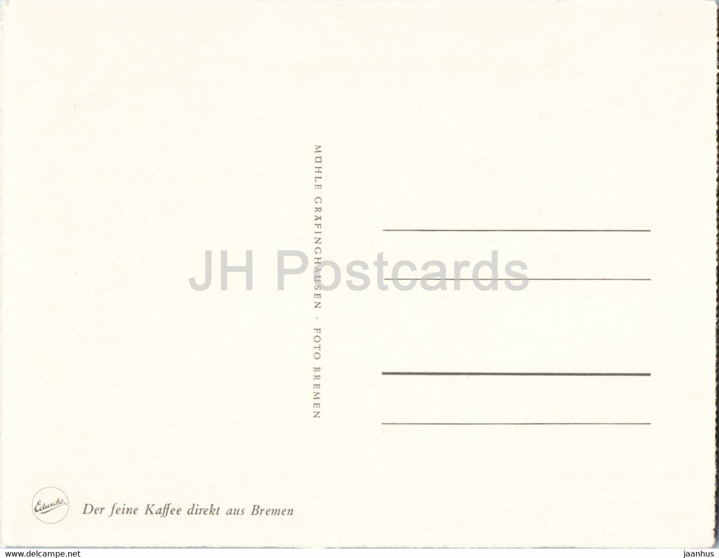 Muhle Grafinghausen - Der Feine Kaffee direkt aus Bremen - Eduscho - windmill - old postcard - Germany - unused