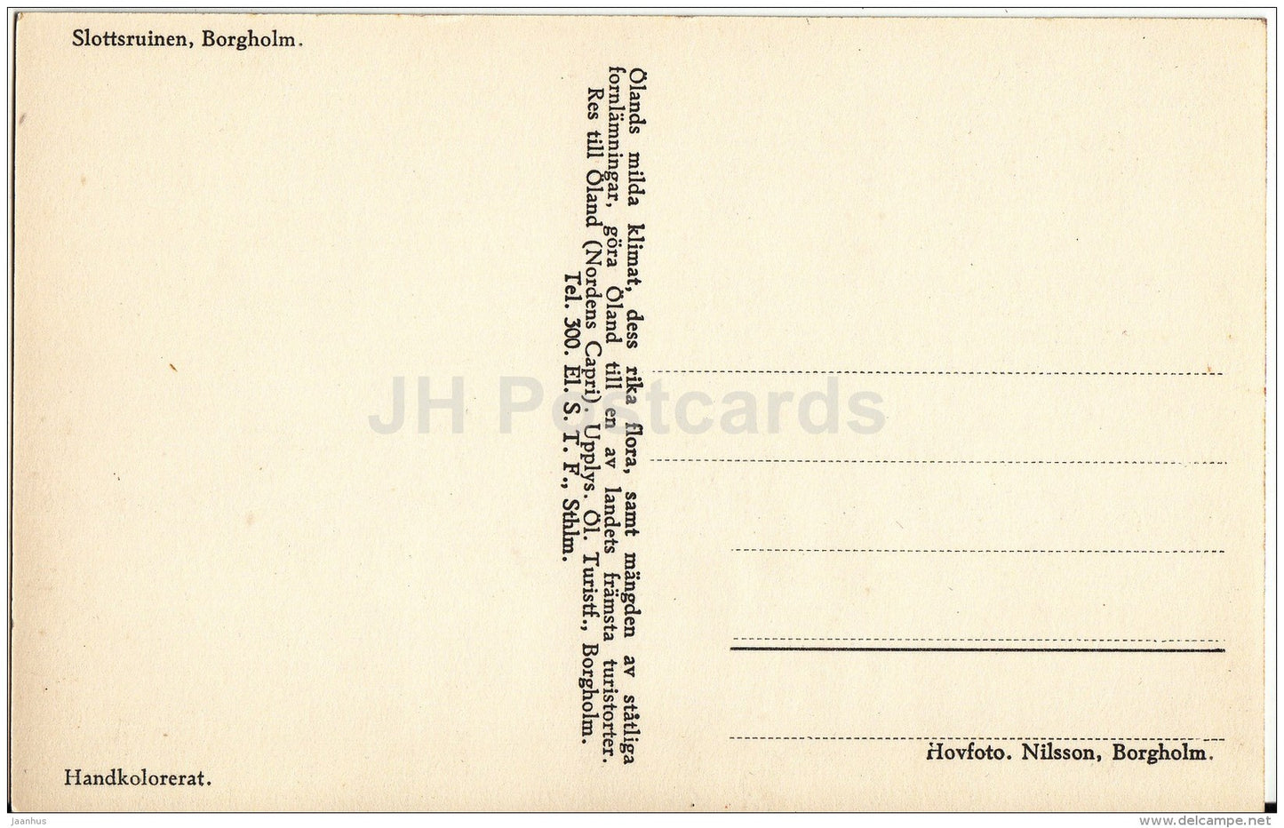 Borgholm - Slottsruinen - castle ruins - horses - Sweden - unused - JH Postcards