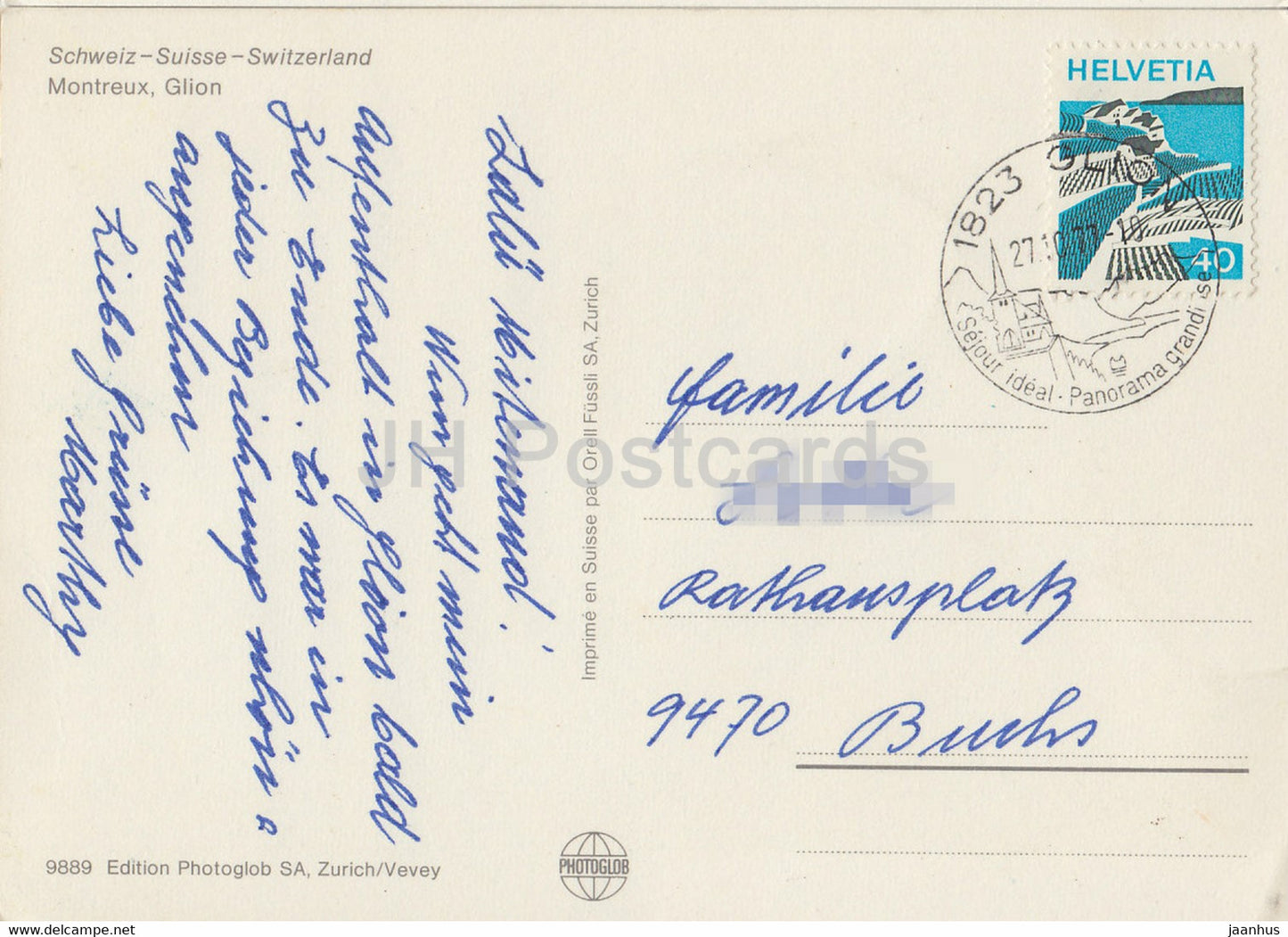 Montreux Glion - multiview - 9889 - 1977 - Suisse - occasion