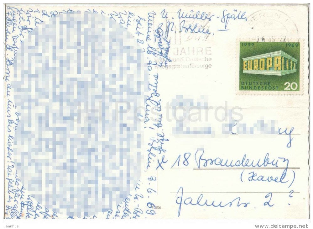 Berlin bleibt Berlin - Branderburger Tor - Kongresshalle - Bahnhof Zoo - Hansaviertel - 694 - Germany - 1969 gelaufen - JH Postcards