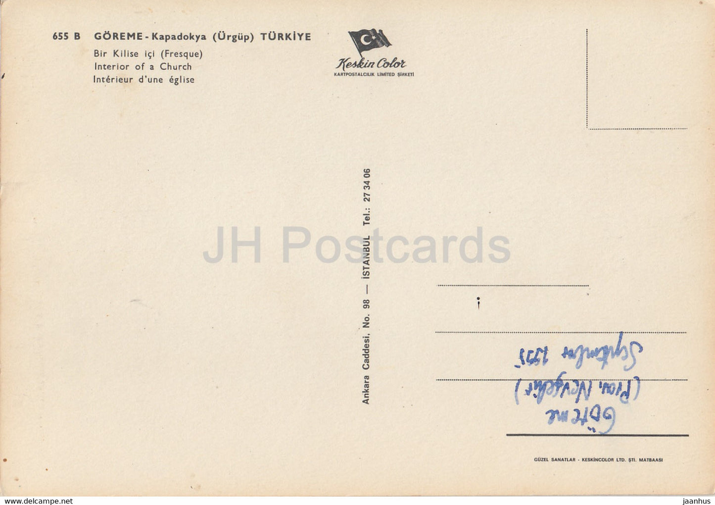 Göreme - Cappadoce - Intérieur d'une église - art ancien - 1995 - Turquie - occasion