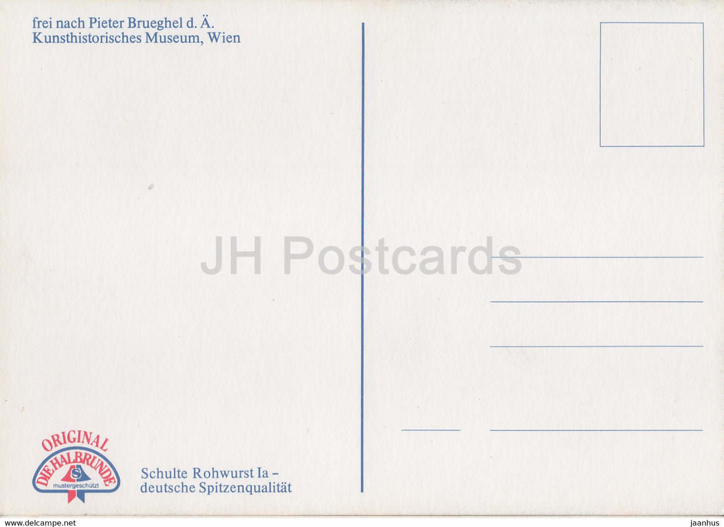 painting by Pieter Bruegel the Elder - Schulte Rohwurst - Dutch art - Germany - unused