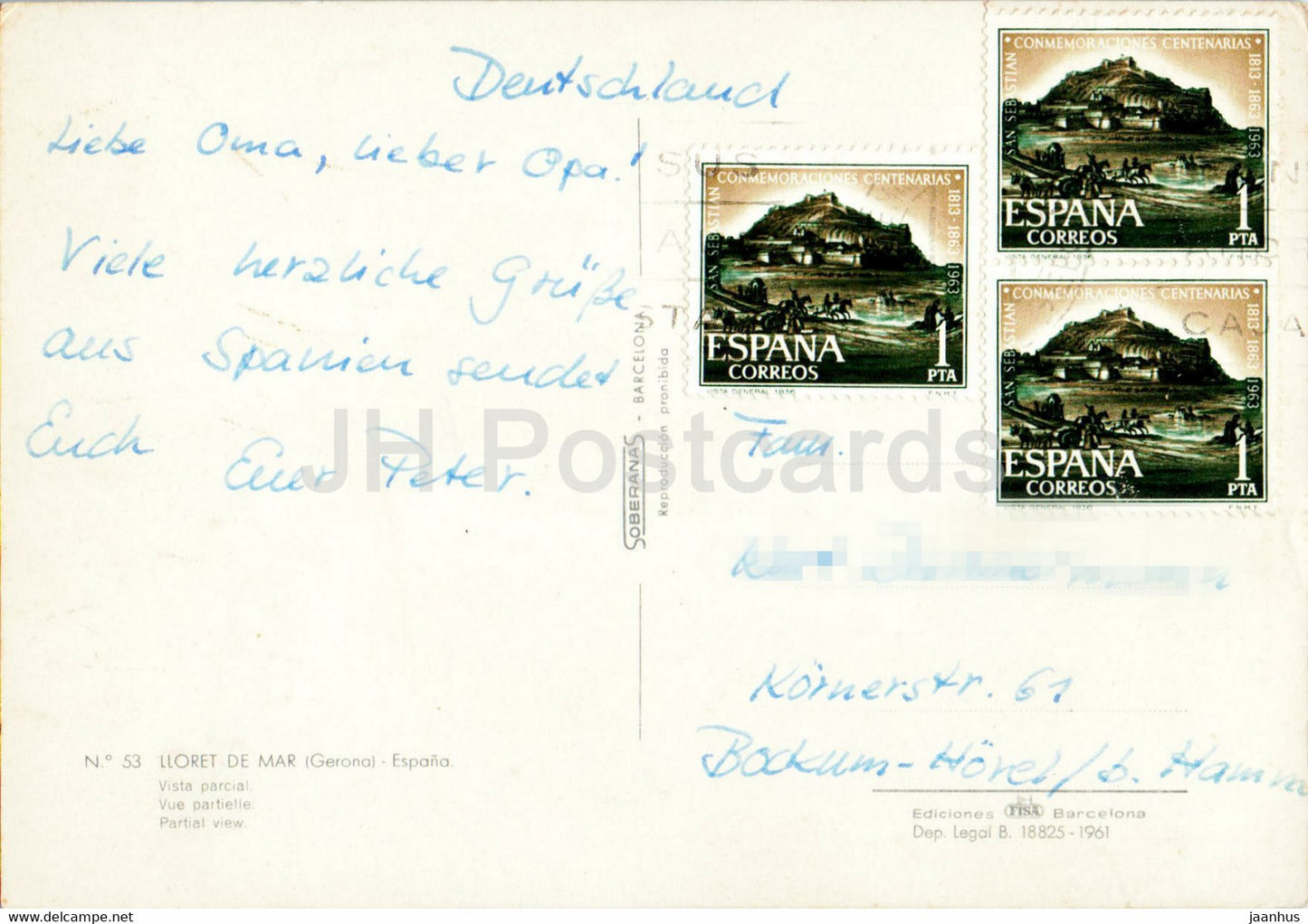 Lloret de Mar - Gerona - Vista parcial - Aussicht - 53 - Spanien - gebraucht