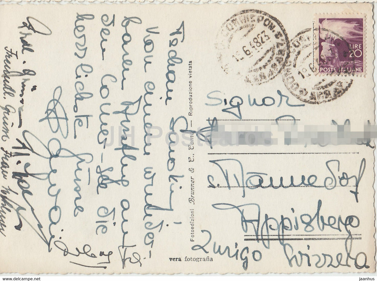 Como e Brunate - stadium - old postcard - Italy - used