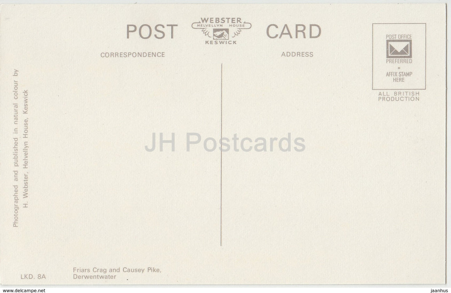 Frères Crag et Causey Pike - Derwentwater - LKD. 8A - Royaume-Uni - Angleterre - inutilisé