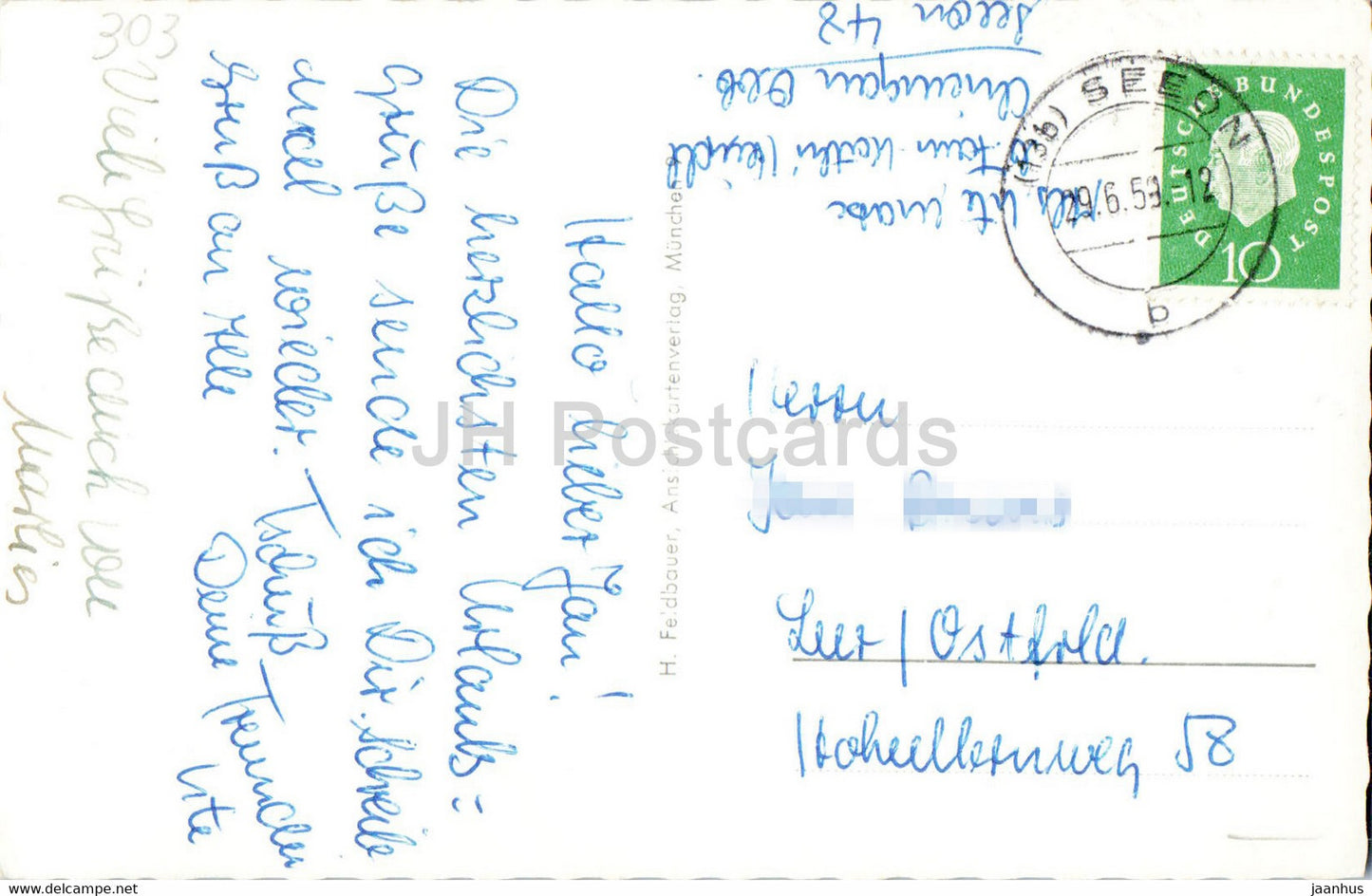 Schloss Seeon - cygne - oiseaux - château - carte postale ancienne - 1959 - Allemagne - utilisé