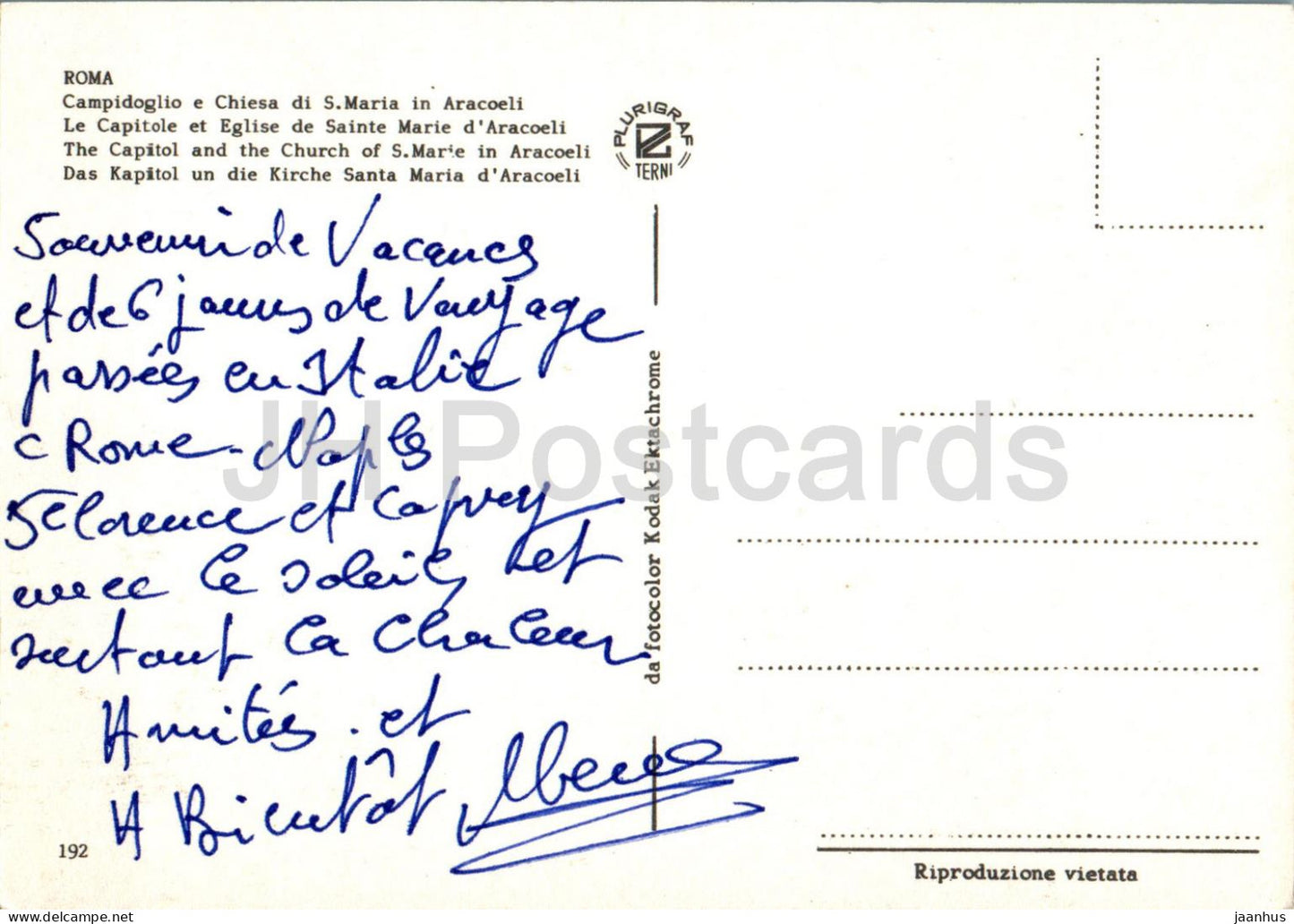 Roma - Rom - Campidoglio e Chiesa di S Maria in Aracoeli - Das Kapitol und die Kirche - 192 - Italien - gebraucht