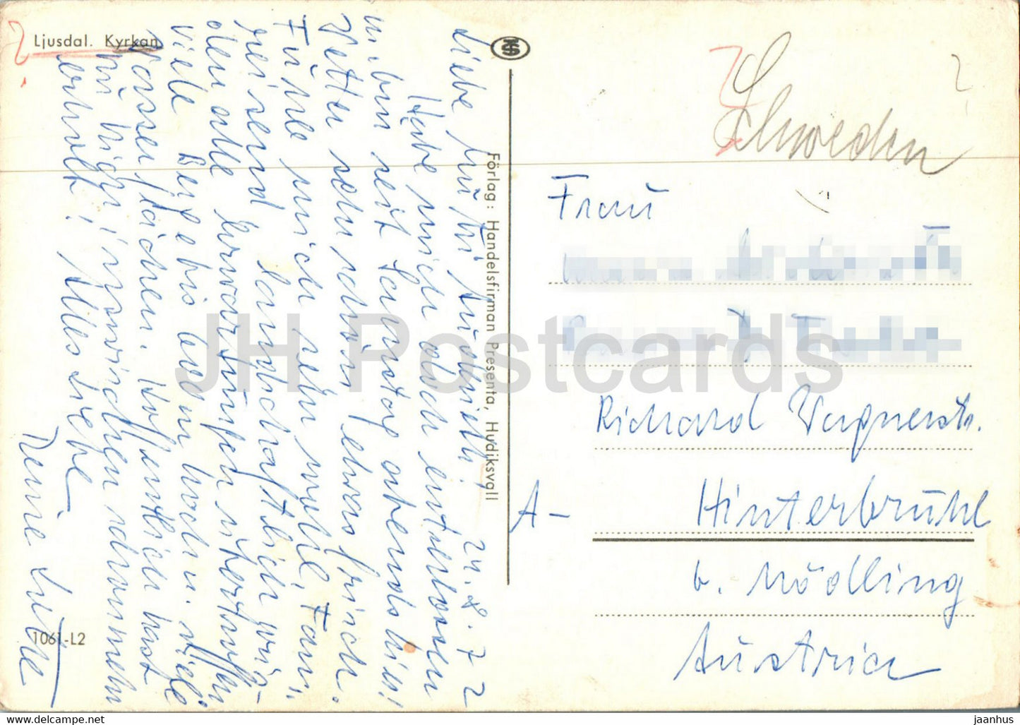 Ljusdal kyrkan - church - 1972 - Sweden - used