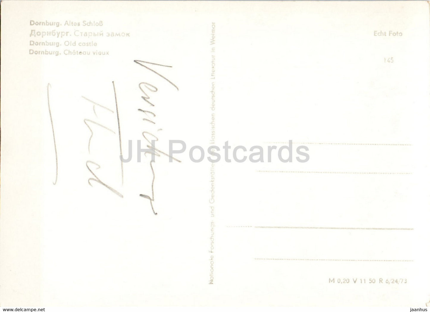 Dornburg - Altes Schloss - castle - old postcard - Germany DDR - unused