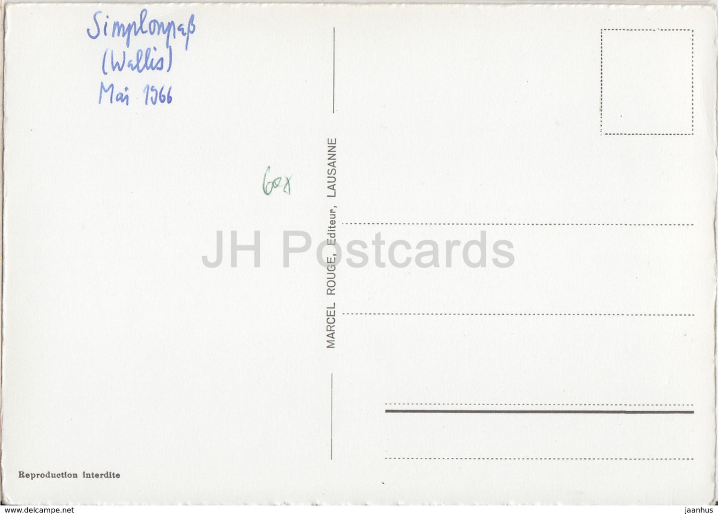 Simplon Kulm alt 2005 m - Erinnerung an die Wacht am Simplon der Gebirgsbrigade - 6204 - 1966 - Switzerland - used