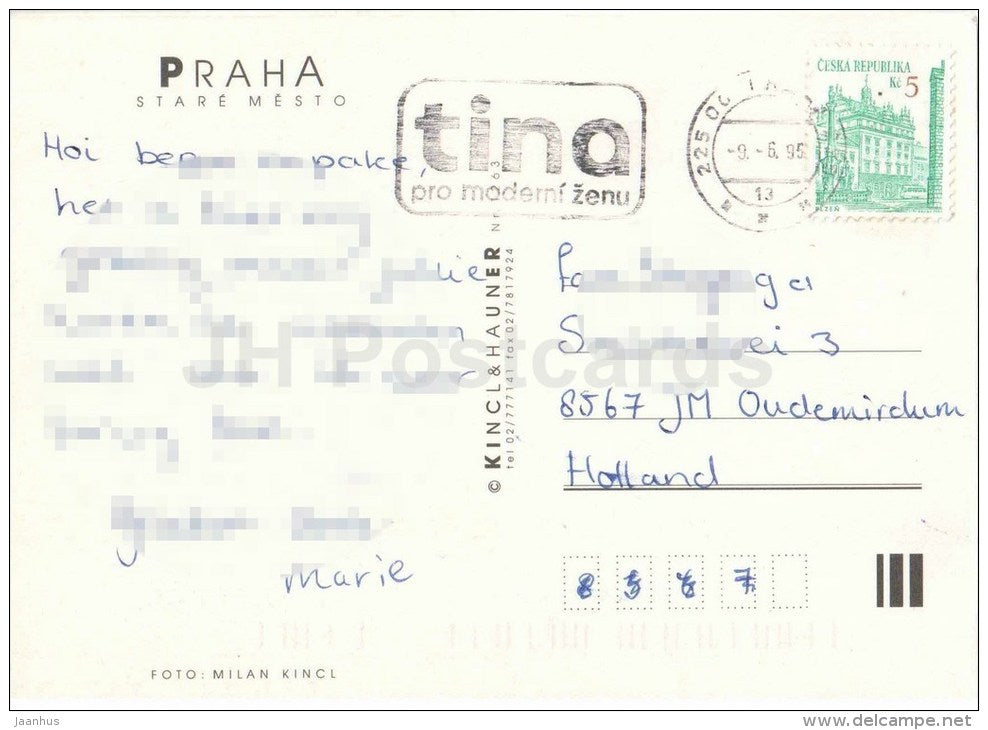 Praha - Prague - Stare Mesto - Czech Republic - used 1995 - JH Postcards