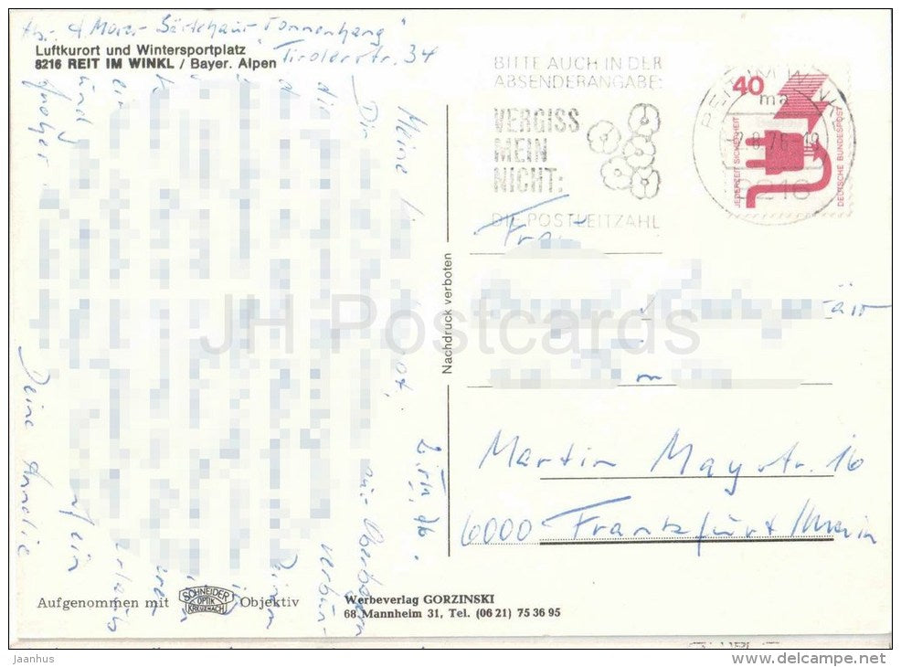 Reit im Winkl , Oberbayern . Luftkurort und Wintersportplatz - 8216 - Germany - 1976 gelaufen - JH Postcards