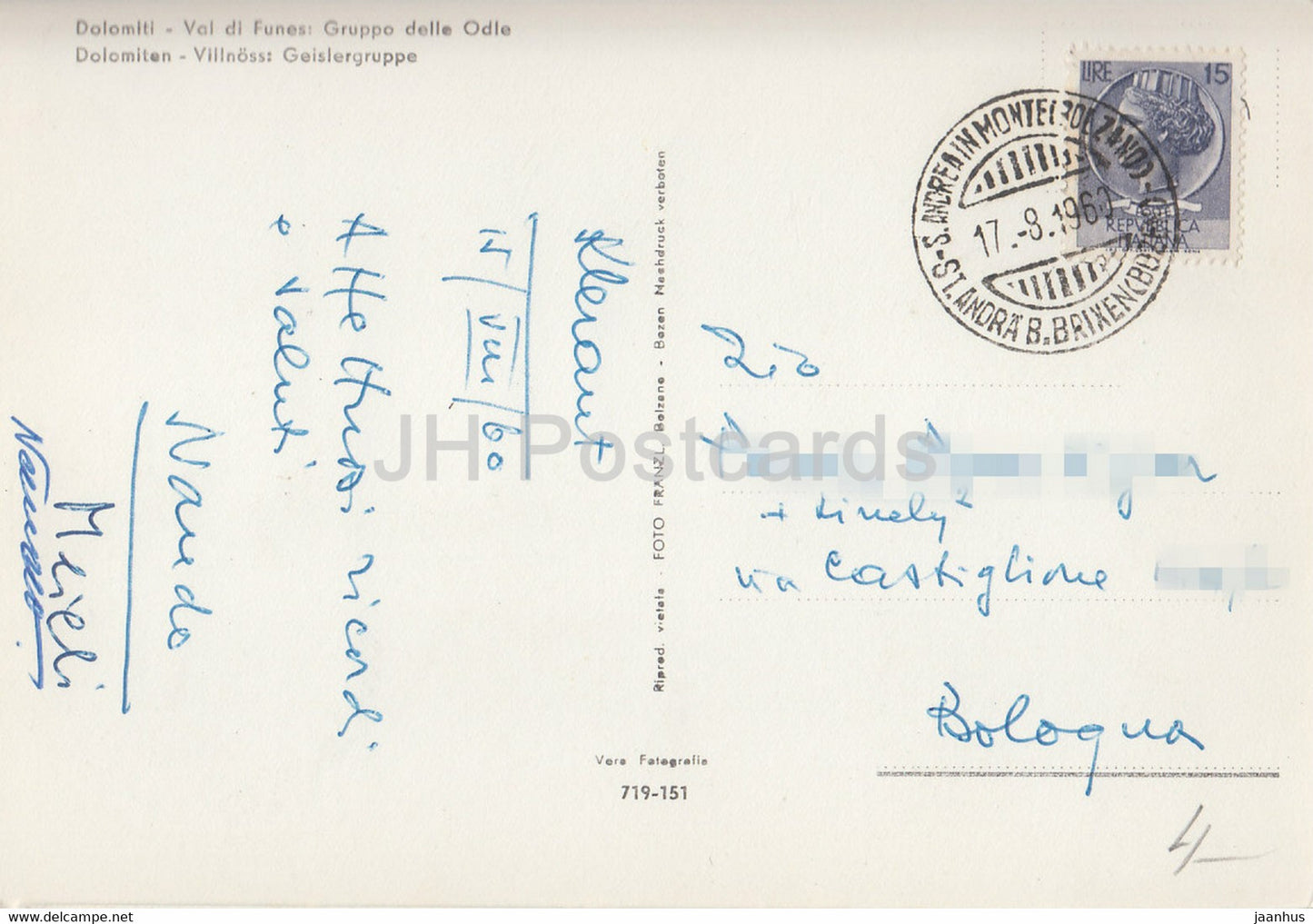 Val di Funes - Gruppo delle Odle - Dolomiten - valley - 1960 - Italy - Italia - used