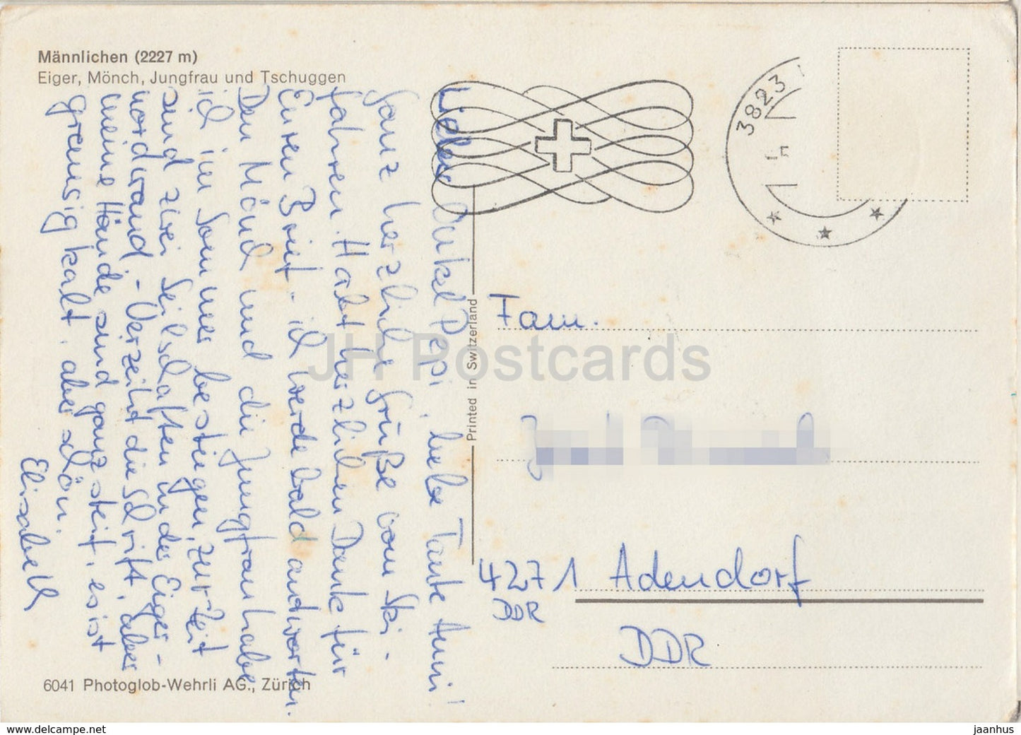 Mannlichen 2227 m - Eiger - Monch - Jungfrau - Tschuggen - ski - 6041 - Suisse - utilisé
