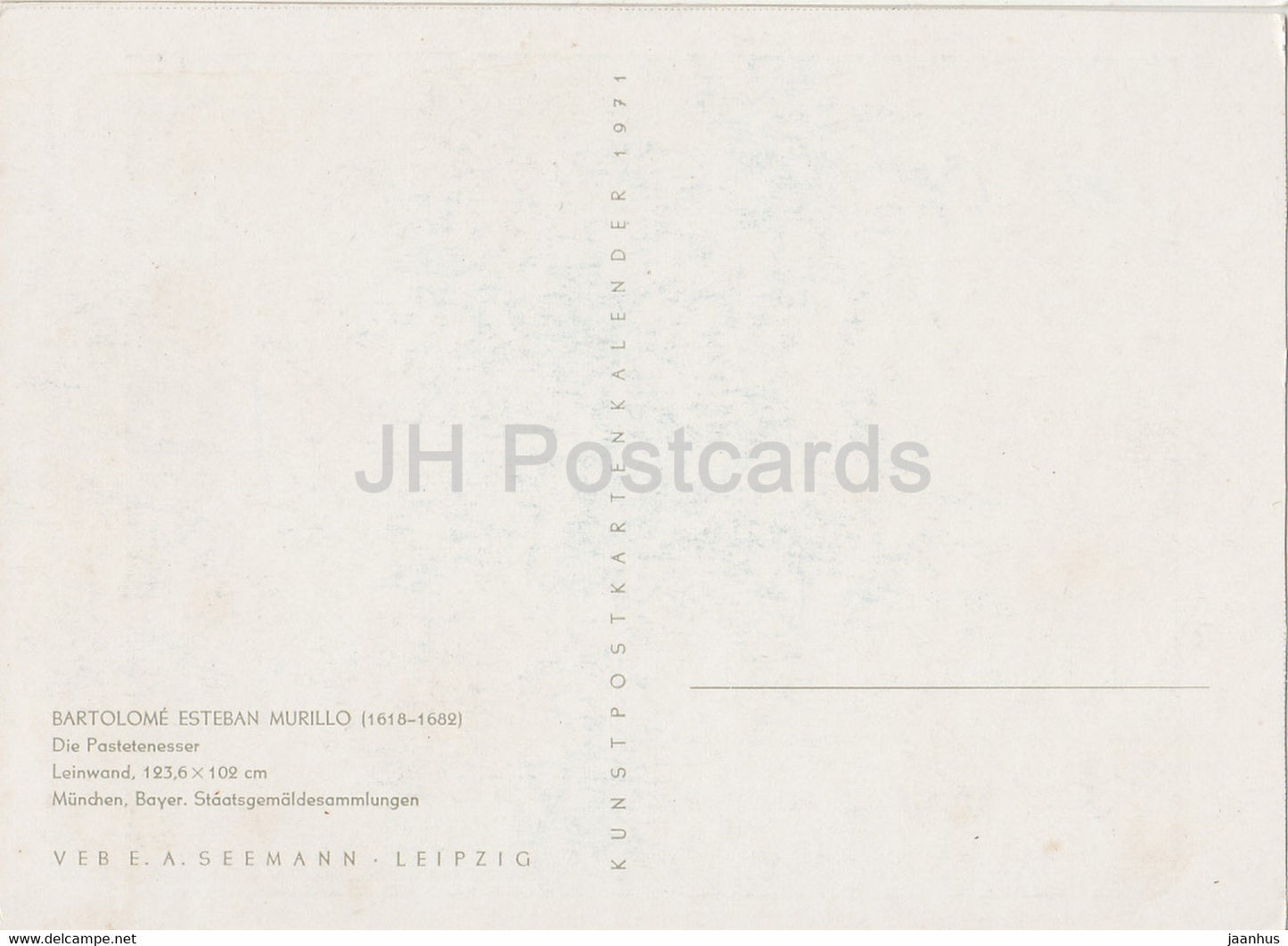 painting by B E Murillo - Die pastetenesser - children - dog - Spanish art - 1971 - Germany - unused