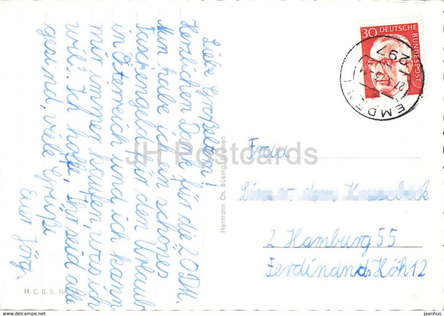 Emden - Johanna Muhle - windmill - old postcard - 1973 - Germany - used