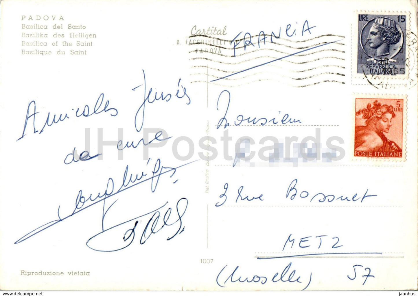 Padova - Padua - Basilica del Santo - Basilica of the Saint - cathedral - 1007 - 1965 - Italy - used