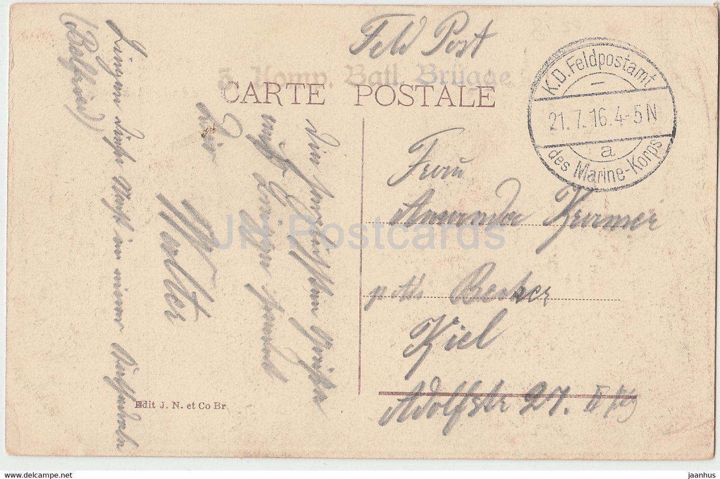 Gand - Gent - La Cathedrale St Bavon - cathedral - 4 Komp Batl Brugge - Feldpost - old postcard - 1916 - Belgium - used