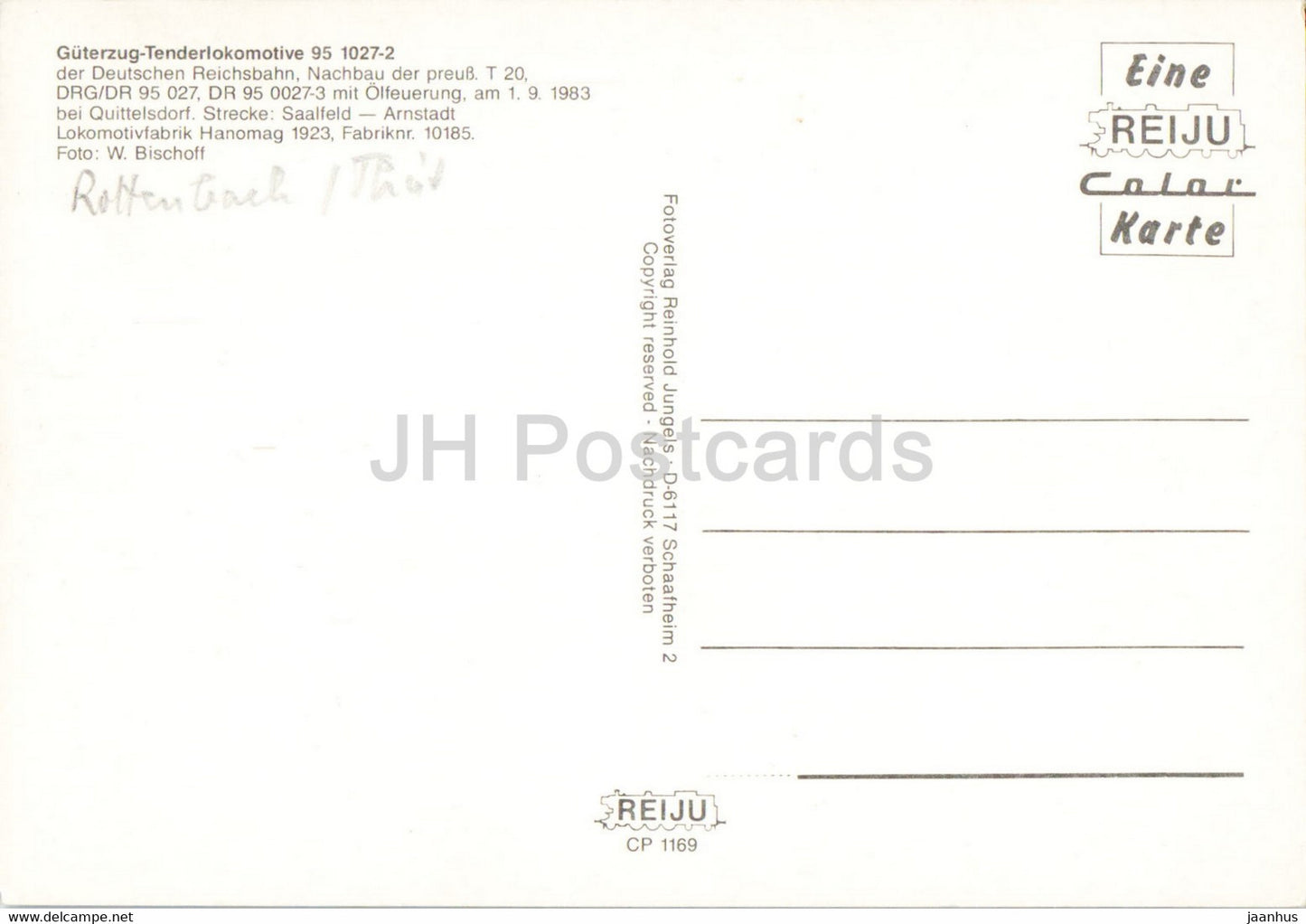 Guterzug Tenderlokomotive 95 1027-2 - train - railway - locomotive - Germany - unused