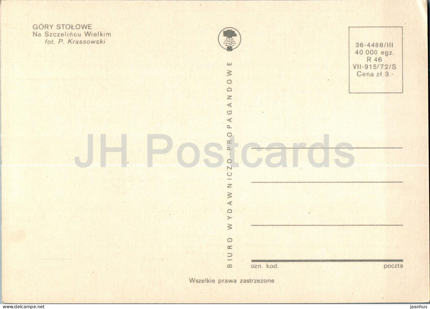 Gory Stolowe - Na Szczelincu Wielkim - In the Great Slot - Polen - unbenutzt