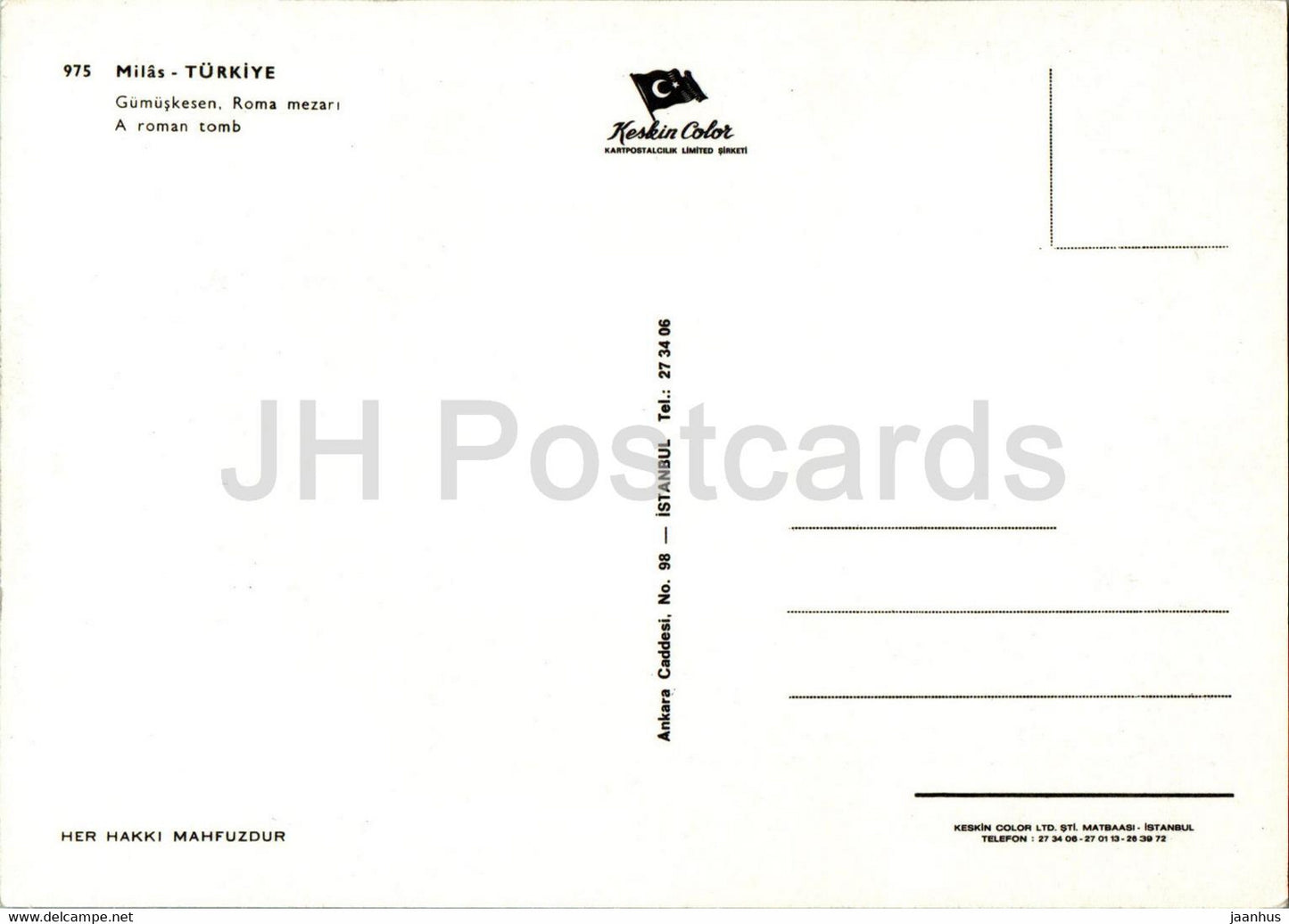 Milas - A Roman Tomb - ancient world - 975 - Turkey - unused