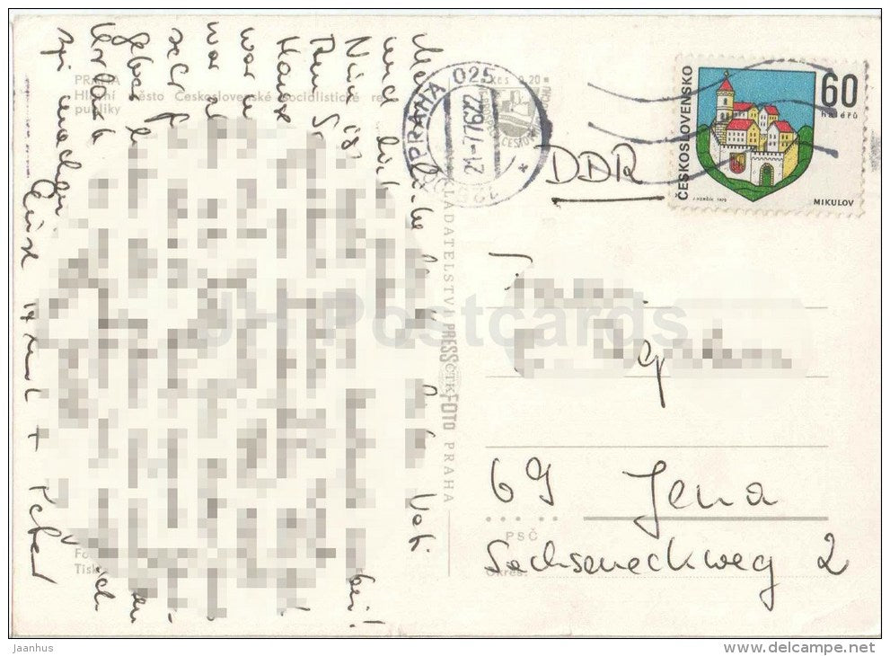 Praha - Prague - city views - Czechoslovakia - Czech - used 1976 - JH Postcards
