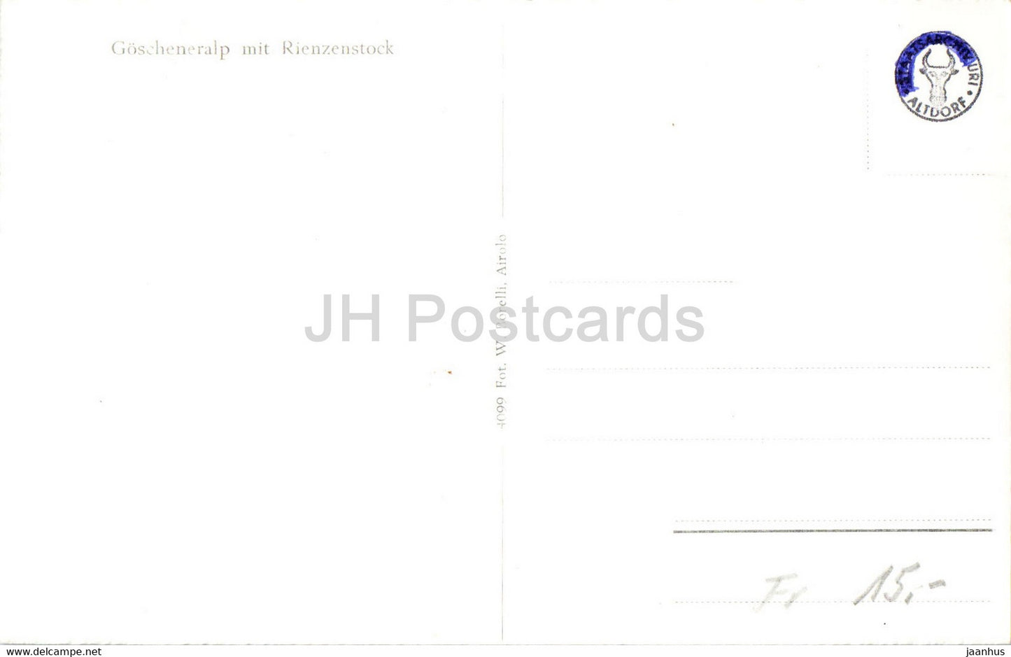 Goscheneralp mit Rienzenstock - 4099 - carte postale ancienne - Suisse - inutilisée