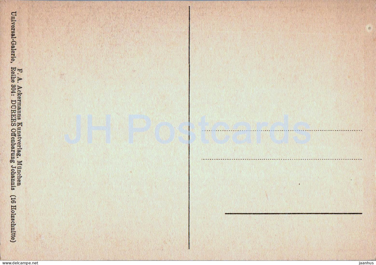 Engraving by Albrecht Dürer - Die sieben Posaunenengel - 3197 - German art - old postcard - Germany - unused