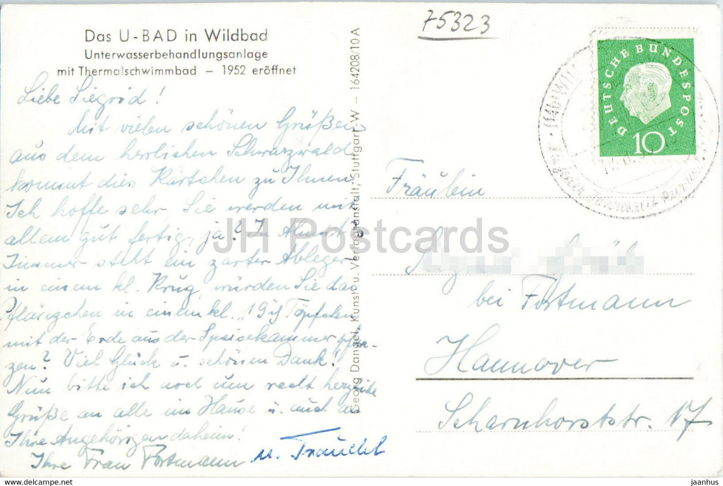 Das U Bad in Wildbad - Unterwasserbehandlungsanlage mit Thermalschwimmbad - old postcard - Germany - used