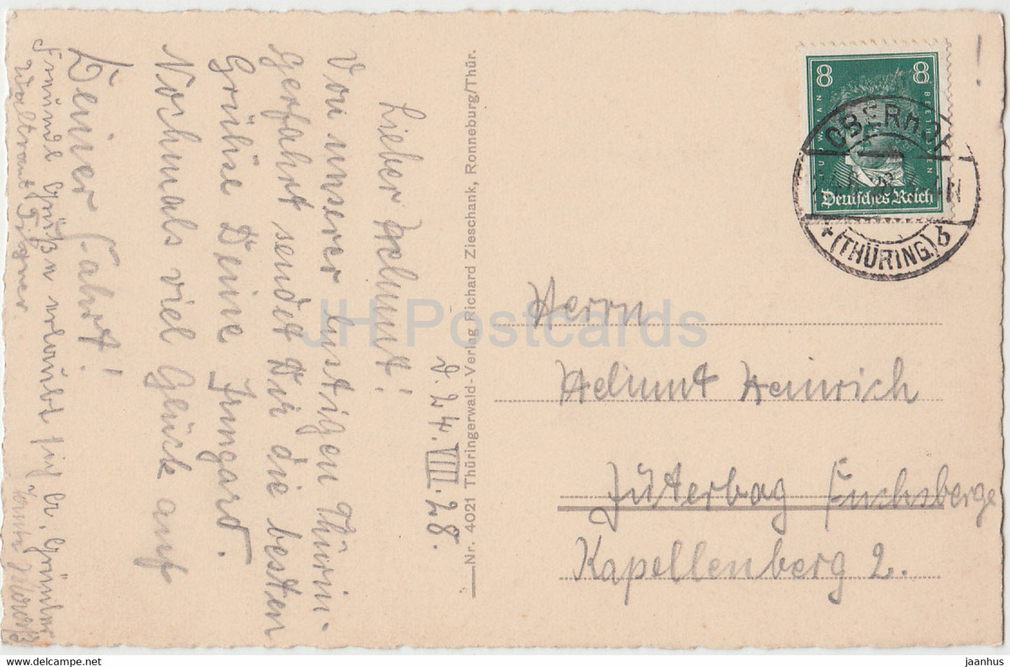 Die Schmucke - Thur Wald - 4021 - old postcard - 1928 - Germany - used