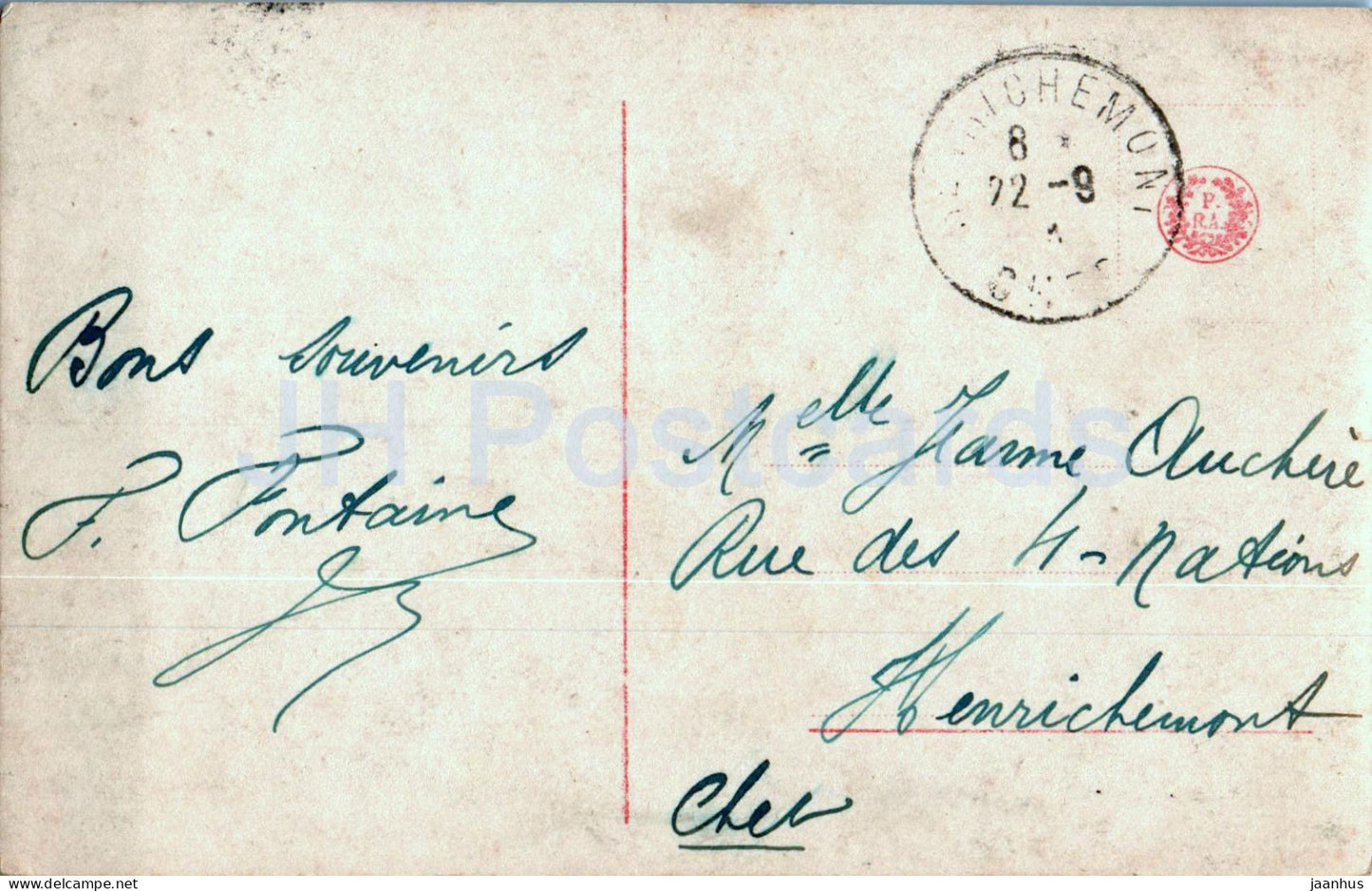 Le Repos - Huet Pinx - art - carte postale ancienne - France - occasion