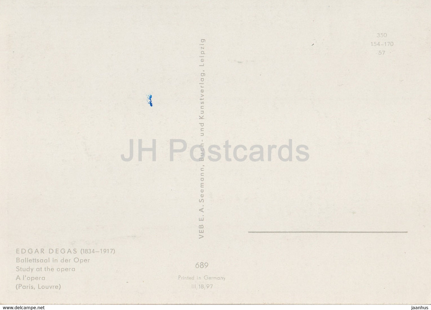 Gemälde von Edgar Degas – Ballettsaal in der Oper – Studium an der Oper – Ballett – Französische Kunst – Deutschland – unbenutzt