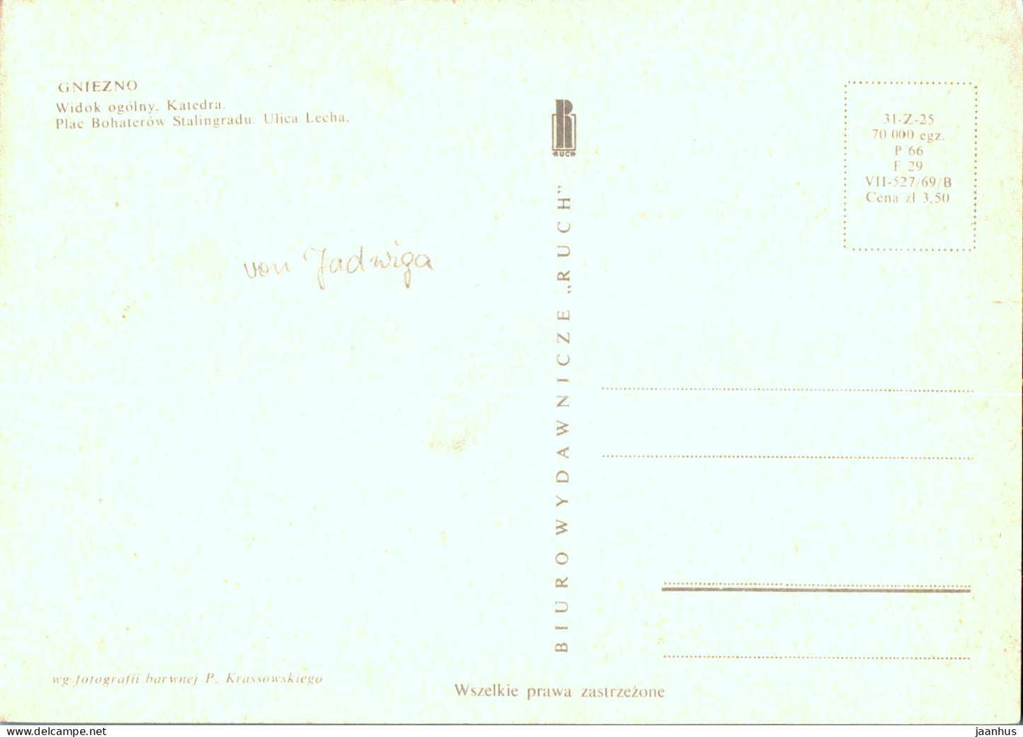 Gniezno - widok ogolny - Katedra - Plac Bohaterow Stalingradu - Ulica Lecha - general view - Cathedral - Poland - used