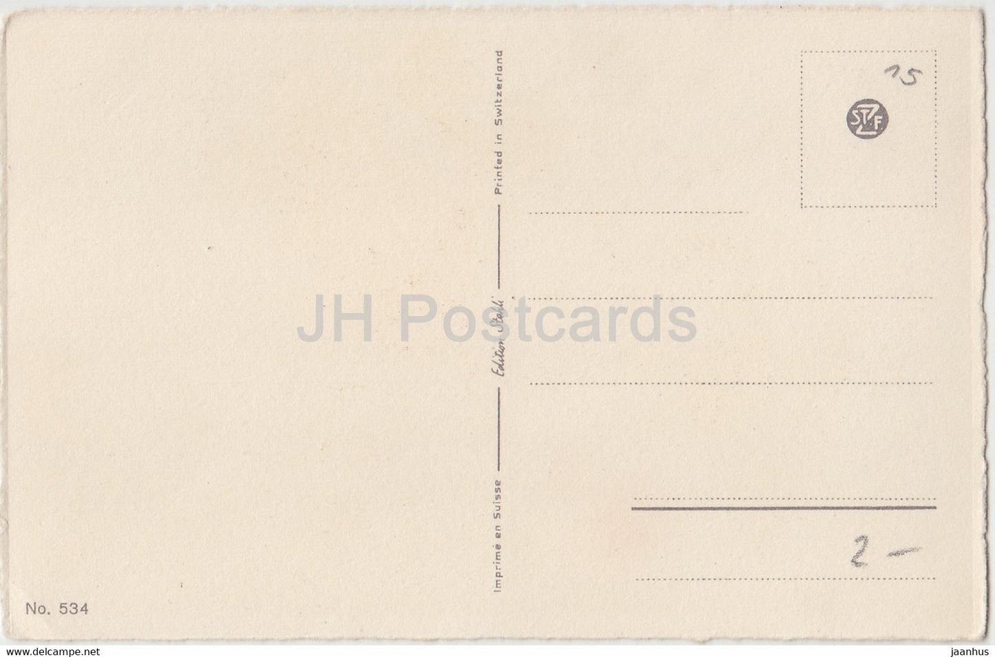 flowers in a vase - illustration by Dujardin - 534 - old postcard - Switzerland - unused