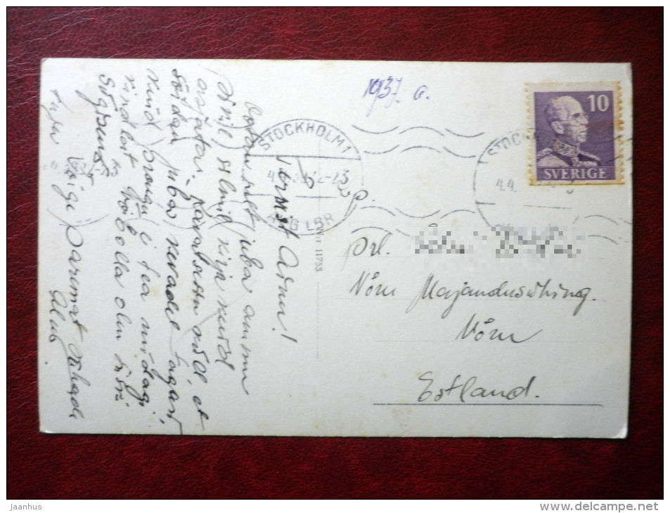 Konserthuset - concert Hall - Stockholm - 11753 - sent from Stockholm to Estonia - 1937 - Sweden - used - JH Postcards