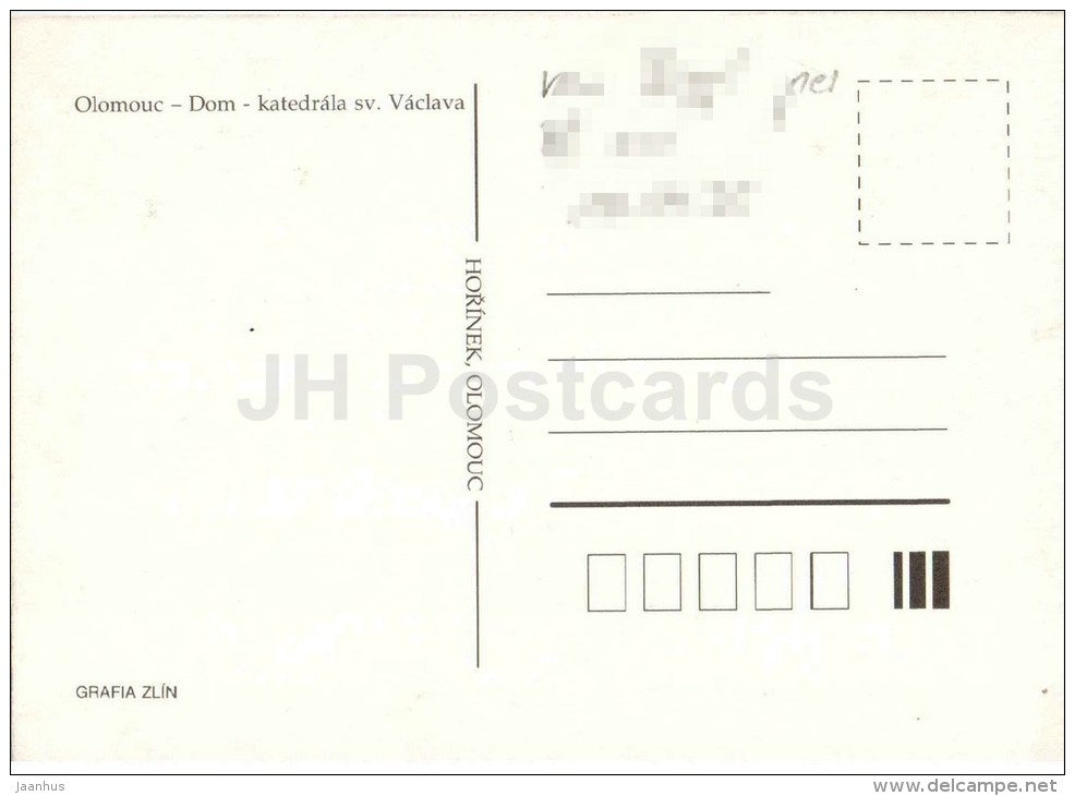 Olomouc - St. Vaclav cathedral - Czech - used 1995 - JH Postcards