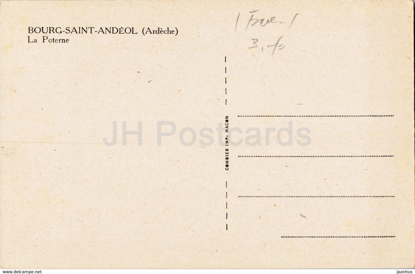 Bourg Saint Andeol - La Poterne - carte postale ancienne - France - inutilisée