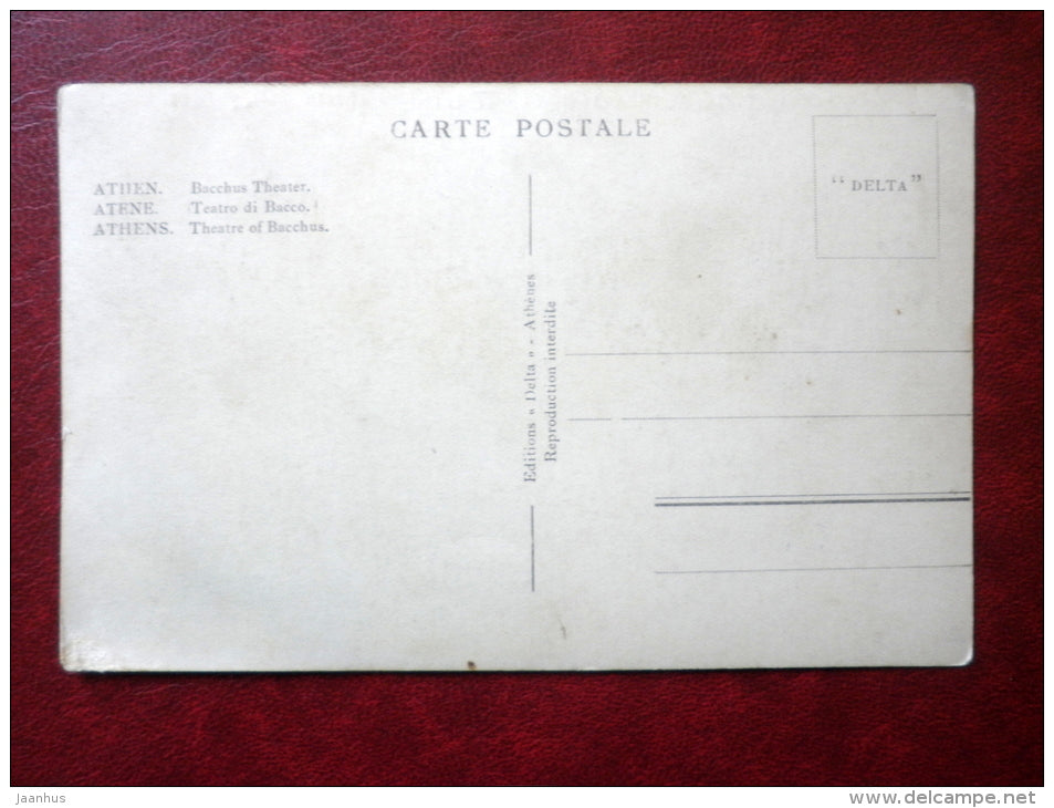 Bacchus Theatre - 794 - Athens - old postcard - Greece - unused - JH Postcards