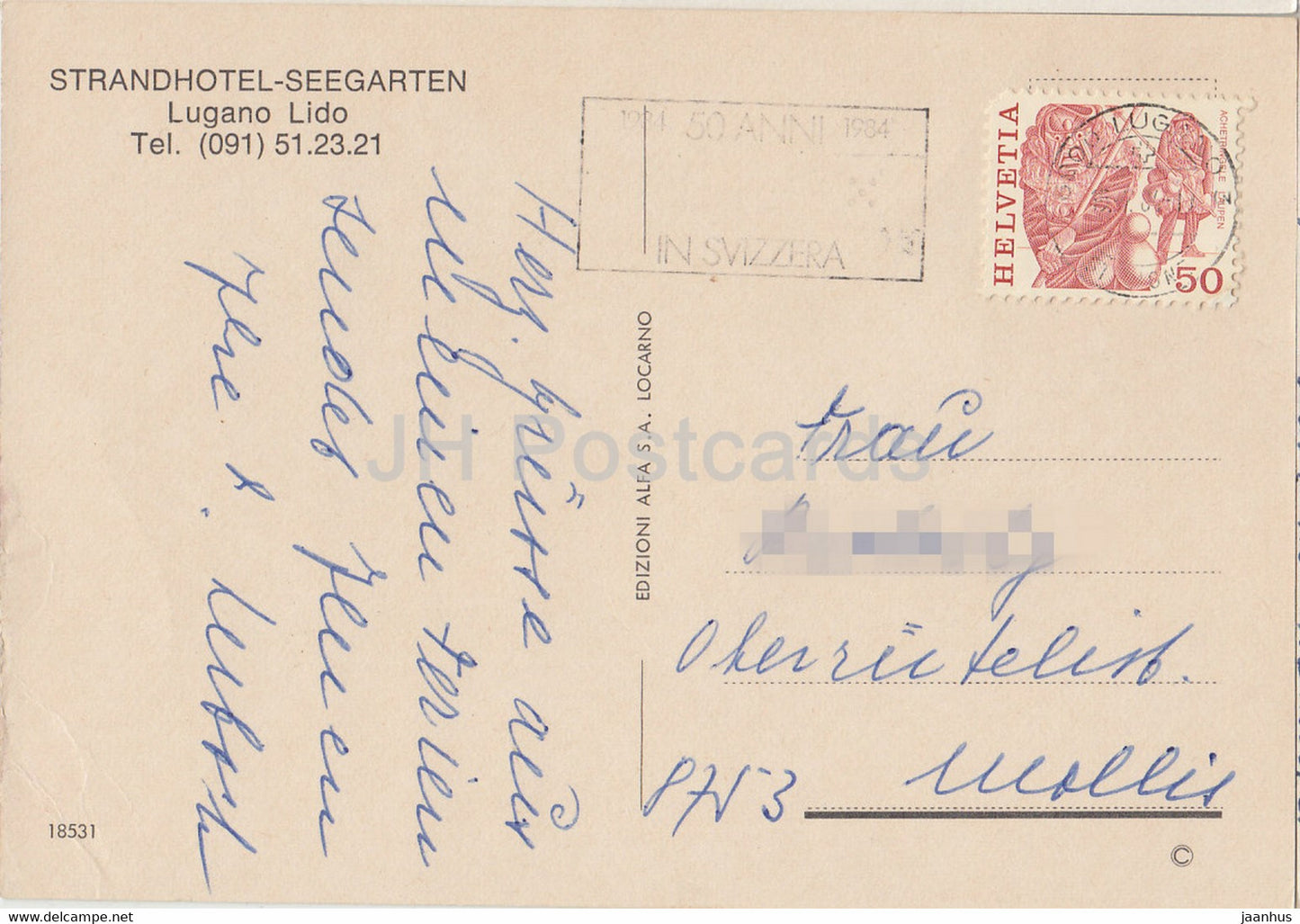 Strandhotel - Seegarten - Lugano Lido - 18531 - Suisse - occasion