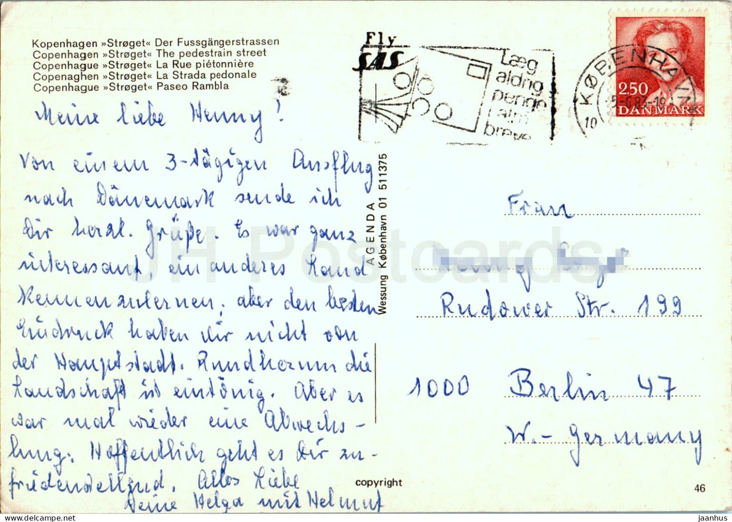 Copenhagen - Kobenhavn - Stroget - The pedestrian street - multiview - 46 - 1983 - Denmark - used