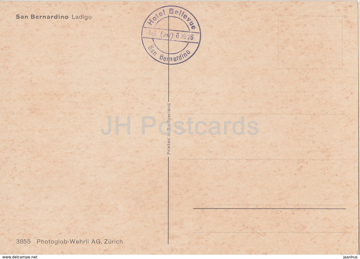 San Bernardino Ladigo - hotel Bellevue - 3855 - Switzerland - unused