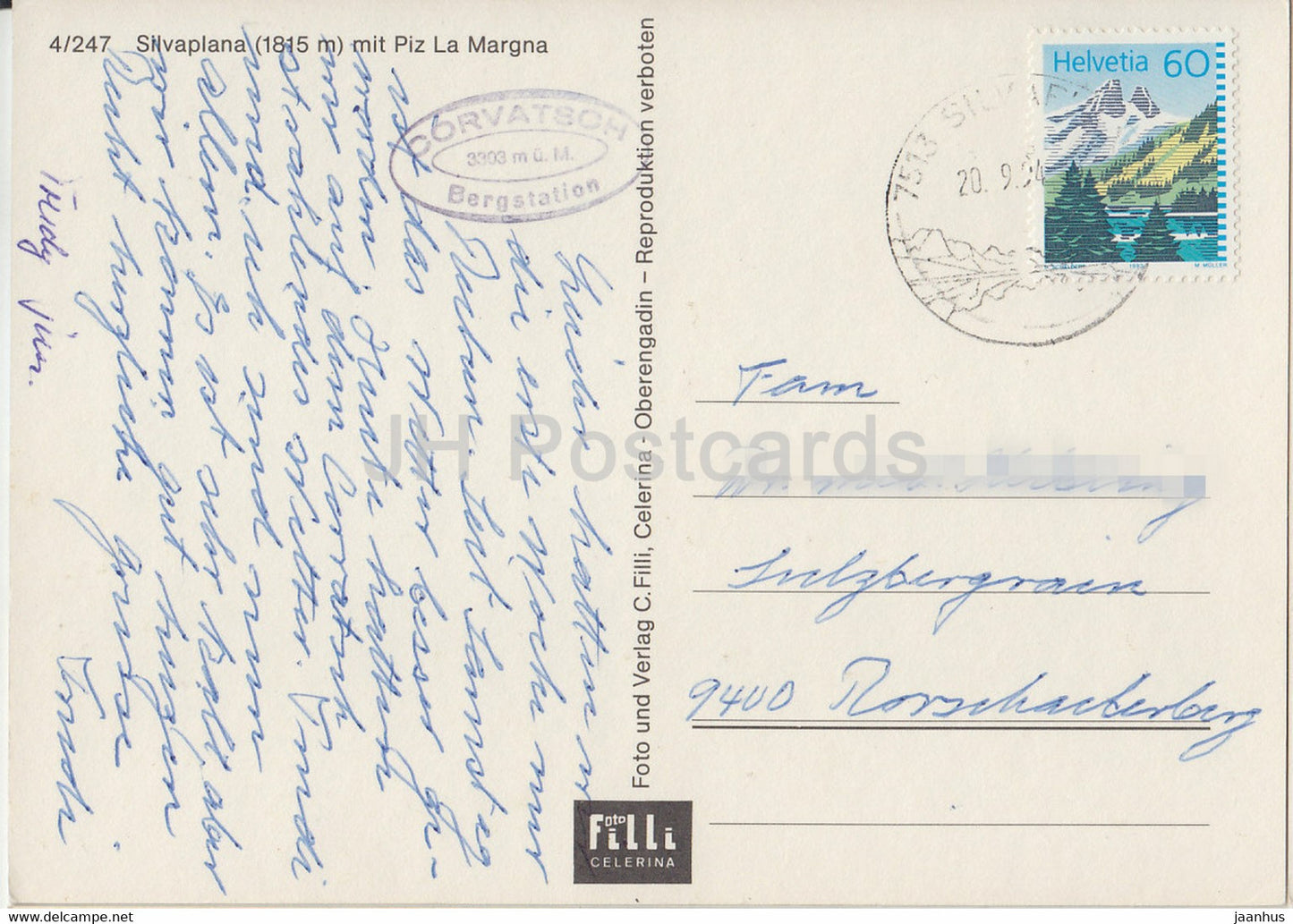 Silvaplana 1815 m - Piz La Margna - 1994 - Suisse - occasion