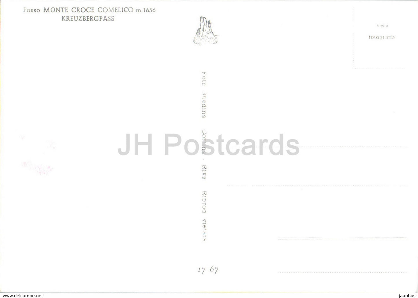Passo Monte Croce - Comelico 1656 m - Kreuzbergpass - old postcard - Italy - unused