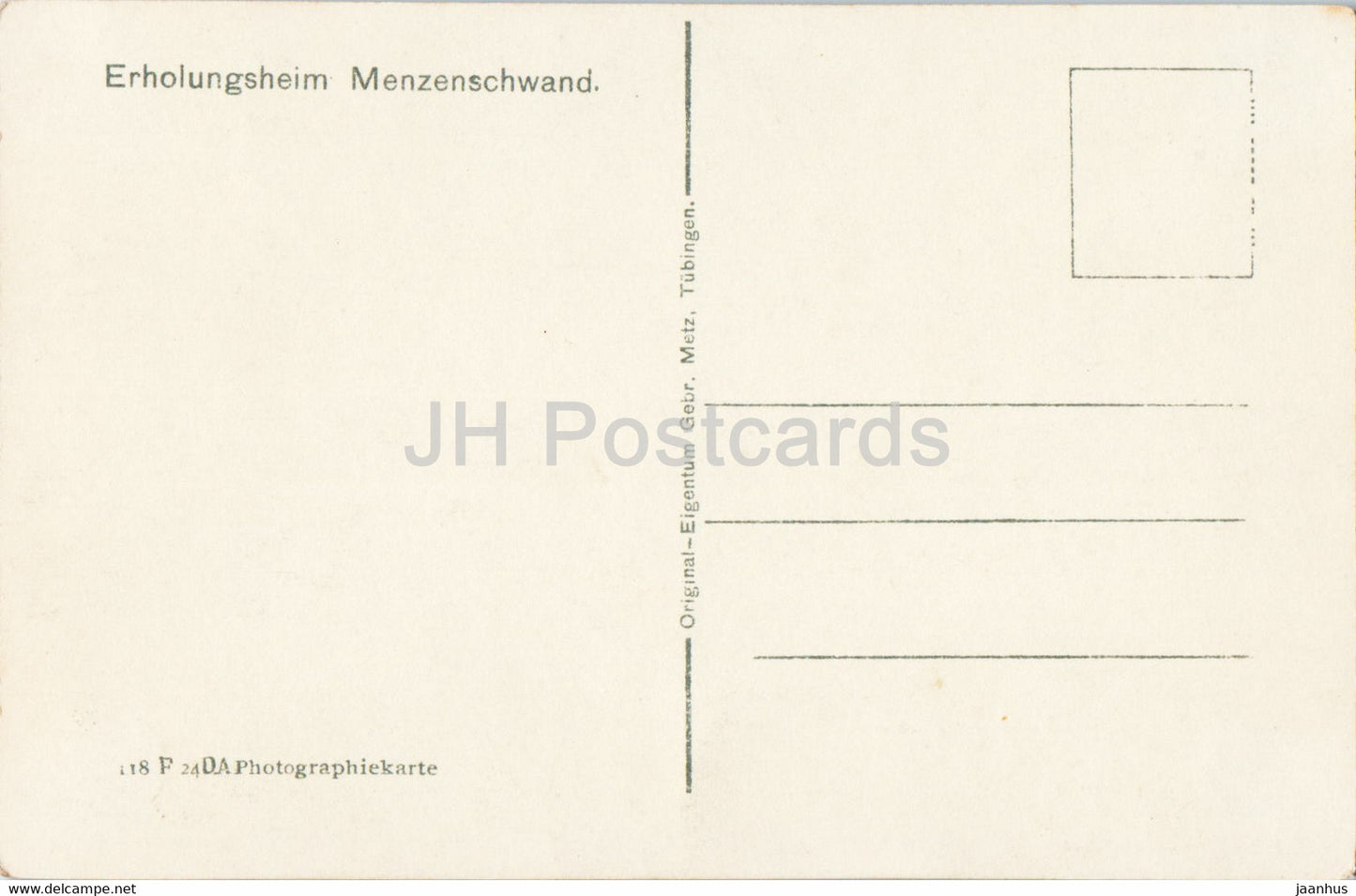 Menzenschwander Schlucht - Erholungsheim Menzenschwand - carte postale ancienne - Allemagne - inutilisée