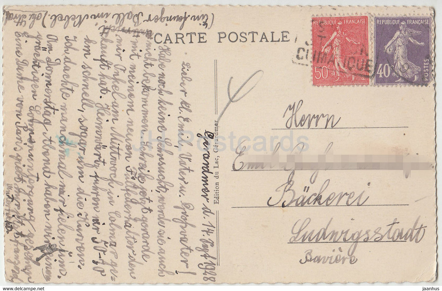 Gerardmer - Vue Generale - 52 - alte Postkarte - 1928 - Frankreich - gebraucht