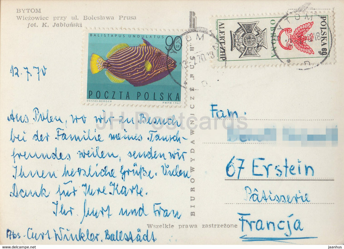 Bytom - Immeuble élevé rue Boleslawa Prusa - 1970 - Pologne - occasion