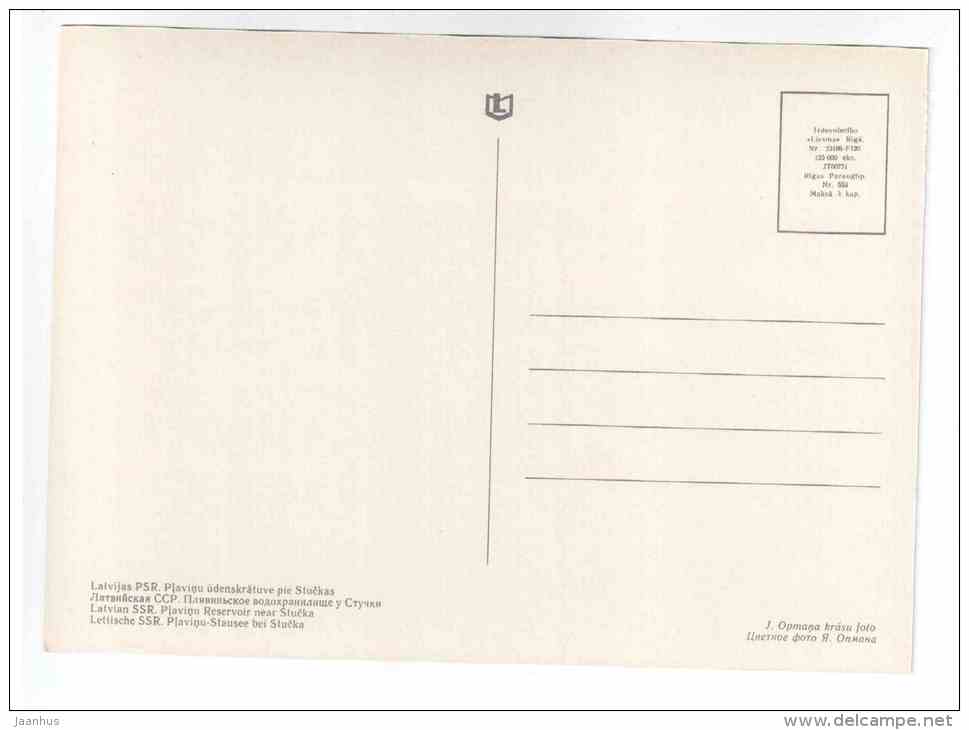 Plavinu reservoir near Stucka - Latvian views - Latvia USSR - unused - JH Postcards