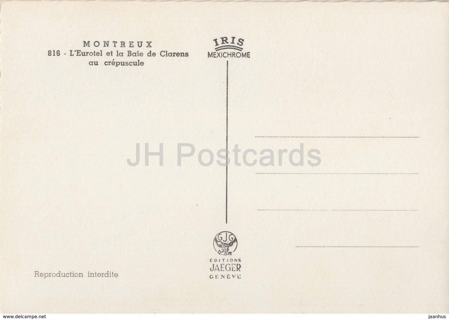 Montreux - L'Eurotel et la Baie de Clarens au crepuscule - 816 - Switzerland - unused