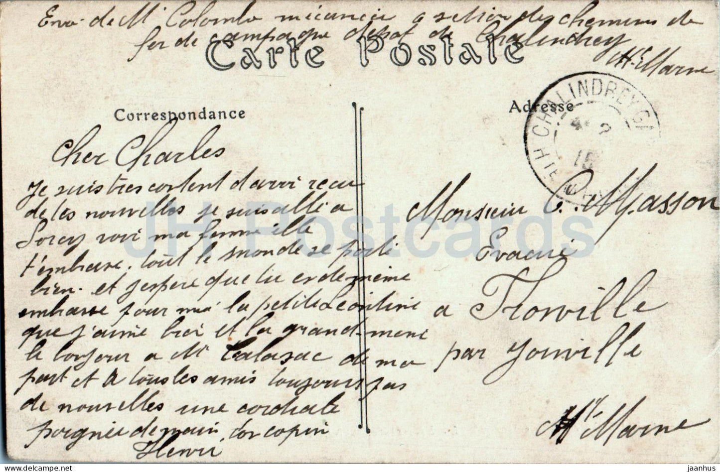 Chaumont - La Préfecture - 22 - carte postale ancienne - 1915 - France - oblitéré