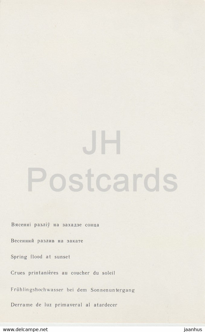 Belovezhskaya Pushcha National Park - Spring flood at sunset - 1981 - Berarus USSR - unused